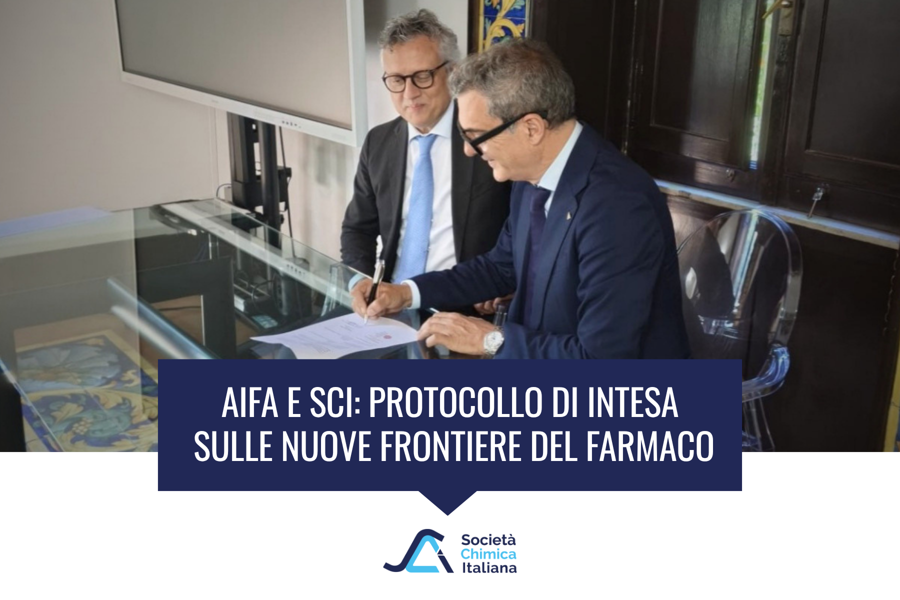 Robert Nisticò e Luigi Mondello siglano protocollo di intesa AIFA SCI